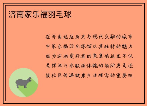 济南家乐福羽毛球